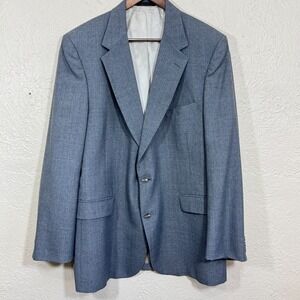 Vtg Johnny Carson Blazer Sport Coat 44 USA Union Wool‎ Pinstripe Vented 80s 90s